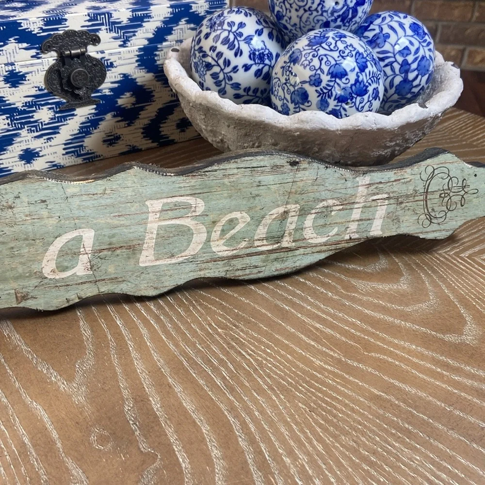 NEW! Coastal Life’s a Beach Distressed Wood Wall Sign - Picture 3 of 8